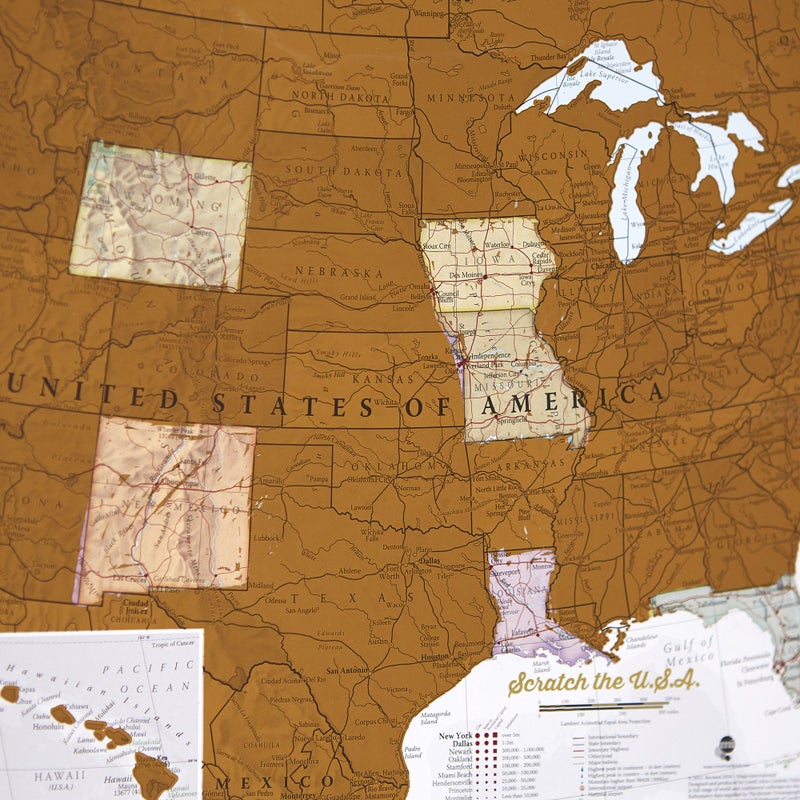 Maps International Scratch Off Map of the United States - USA Wall Map - Scratch Off - Detailed cartography - US States - National Parks - Image 4